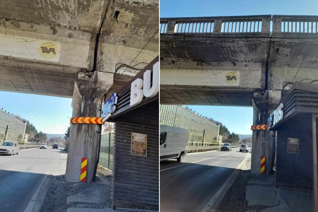 Cum arată podul de pe centura Sinaia. Localnicii se tem că poate cădea în orice moment podul de pe centura Sinaia